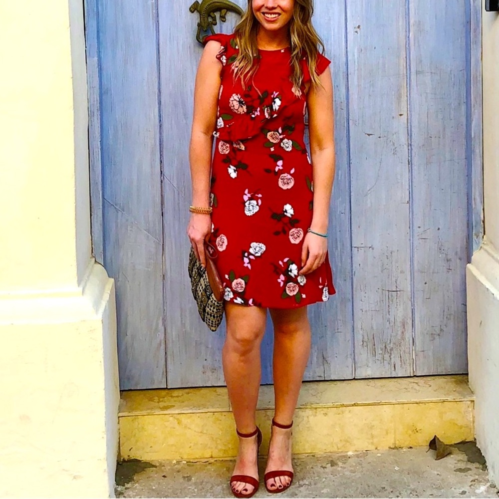 Miss Selfridge Red Floral Dress